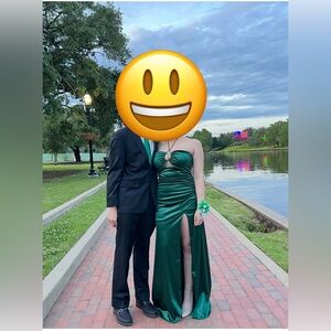 B Darlin Backless Dress in Deep Green